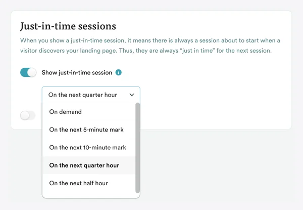 just-in-time dropdown