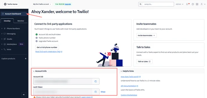 Twilio Account Info