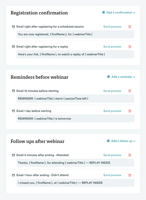 default email notifications