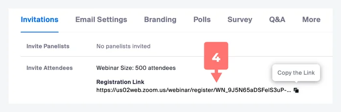 copy registration page link