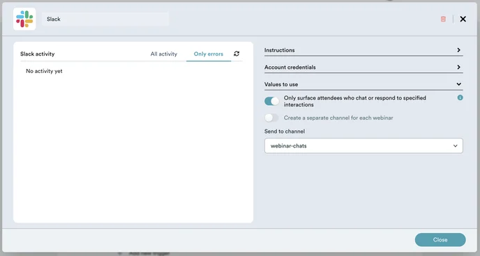 SLACK integration errors