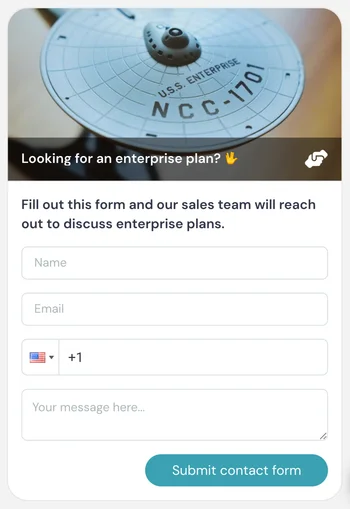 CTA example (contact form)