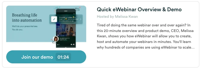 Screenshot 3 for How do I use eWebinar's widgets to create my own landing page or to promote my webinar on my website or blog?