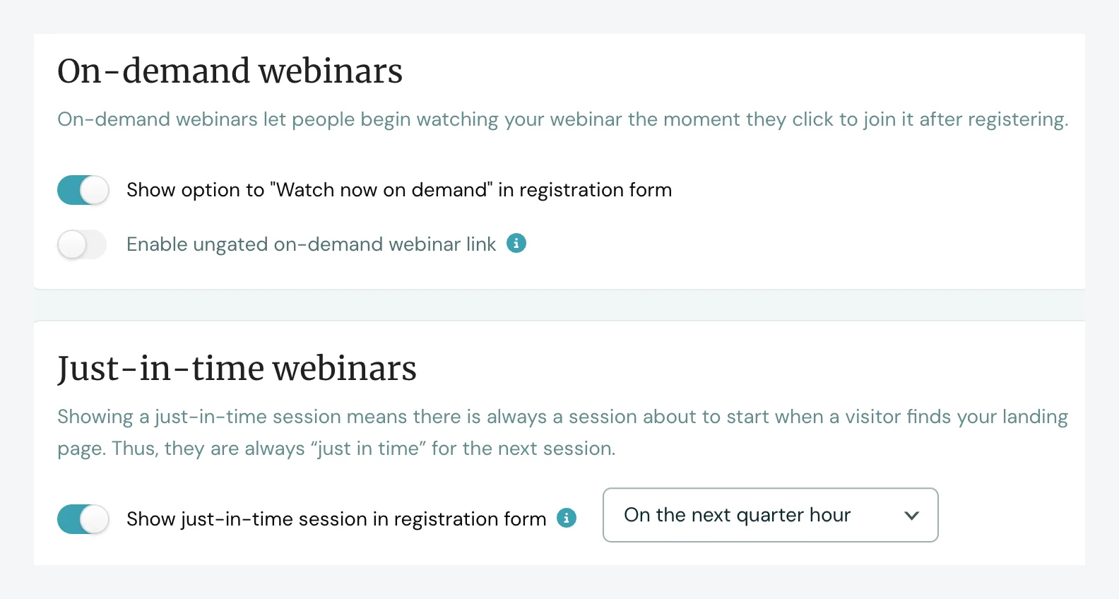 eWebinar on-demand and just-in-time webinar options