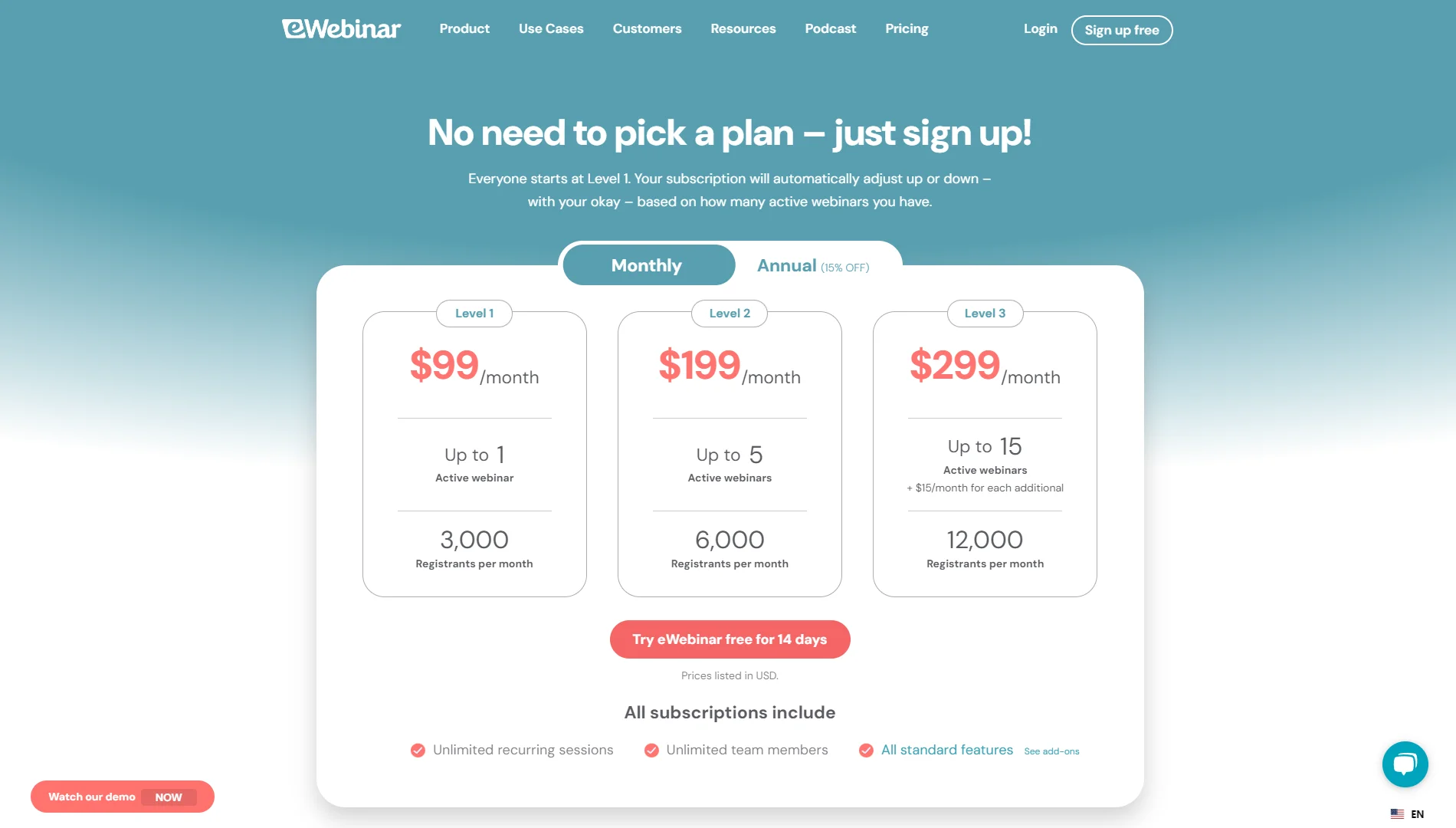 eWebinar-pricing-page