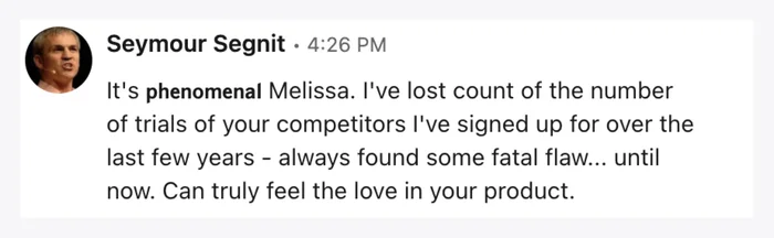 Testimonial from Seymour Segnit