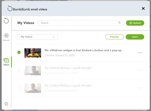 Screenshot 4 for What is eWebinar's integration with BombBomb and how do I set it up?