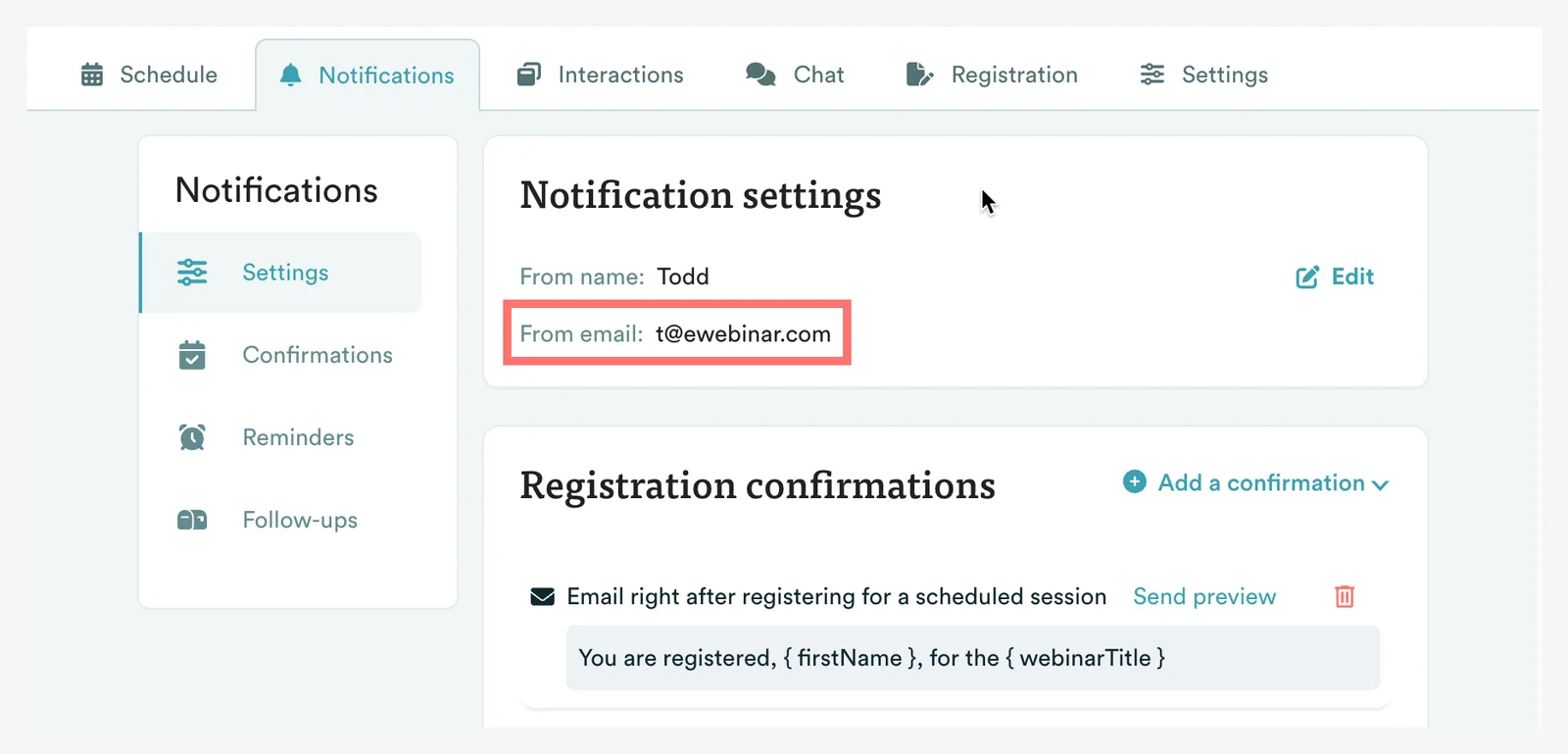 Screenshot 5 for What is eWebinar's integration with SendGrid and how do I set it up?