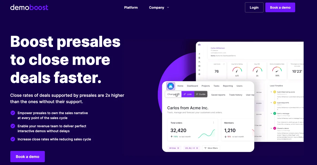 DemoBoost product screenshot