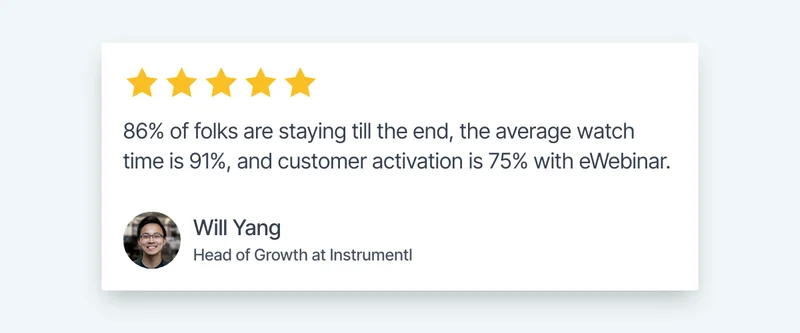 Review by Will Yang on engagement