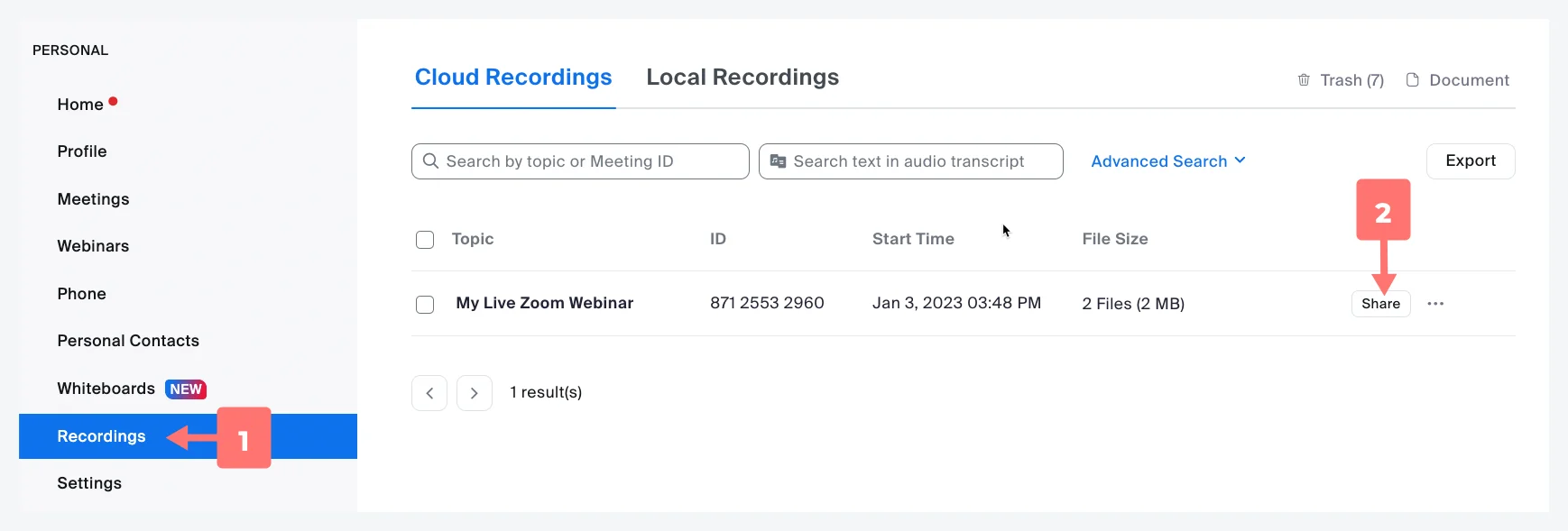 share recording