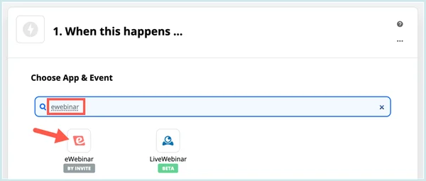Screenshot 4 for How can I use Zapier to integrate eWebinar with other products?