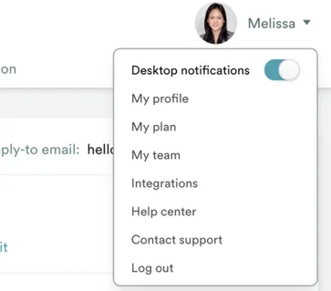 Desktop notification