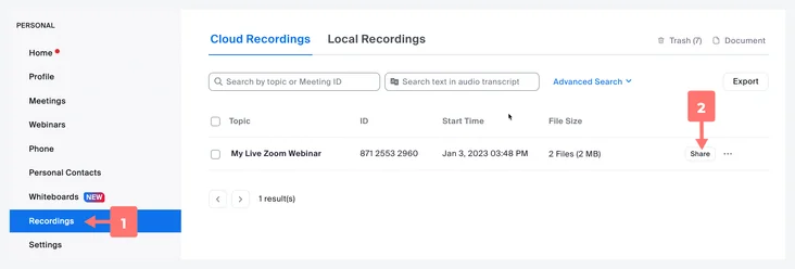 share recording
