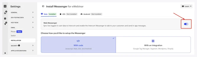 Screenshot 2 for How do you use a third-party chat provider in place of eWebinar's chat?