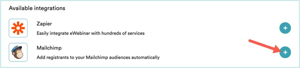 Screenshot 3 for How do I integrate eWebinar with MailChimp?