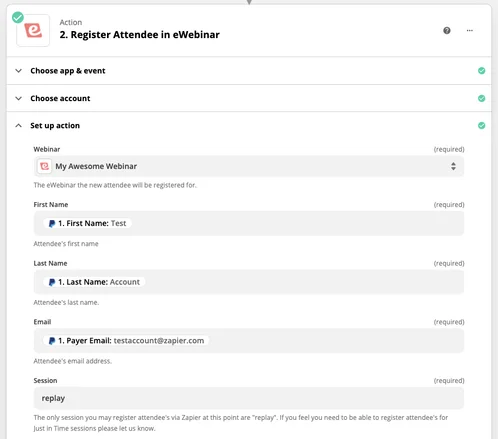 Screenshot 5 for How do I set up my eWebinar so people must purchase it via a third-party payment processor, like PayPal, before attending?