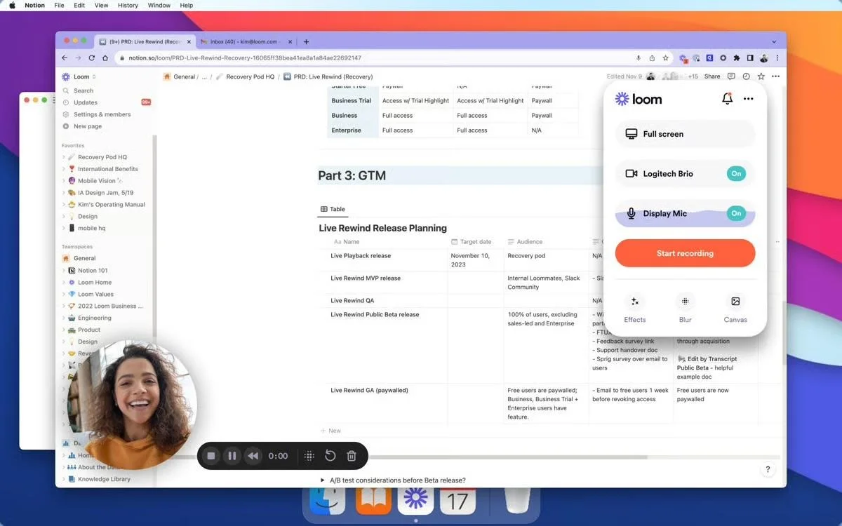Loom screen recorder