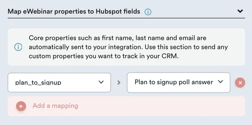Screenshot 2 for How does eWebinar integrate with HubSpot?