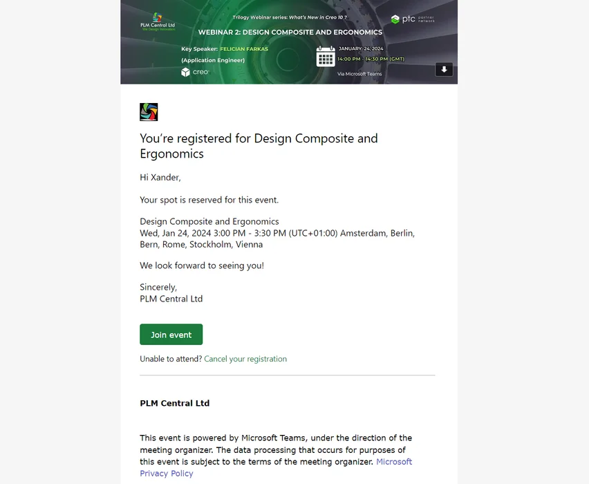PLM-Central-webinar-confirmation-email