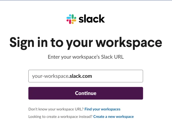 eWebinar prompt to log in to Slack 