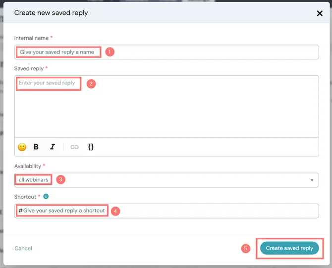 create new saved reply