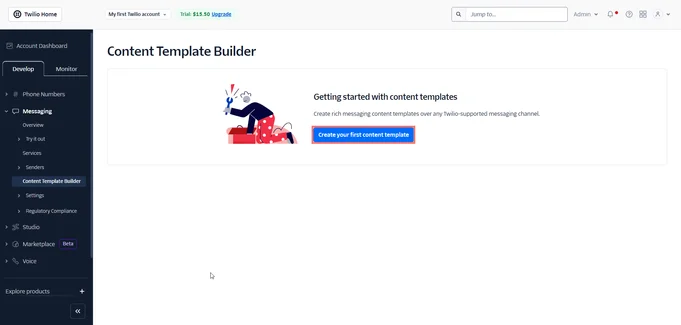 twilio create template