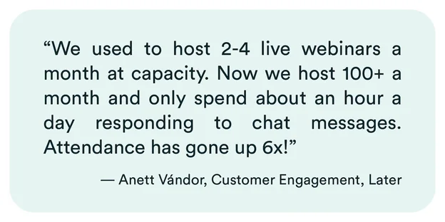 Later eWebinar testimonial