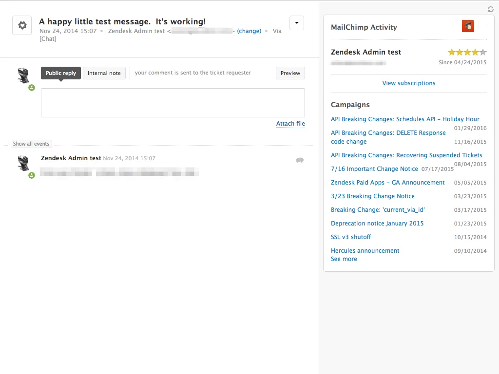 Zendesk-Mailchimp-integration