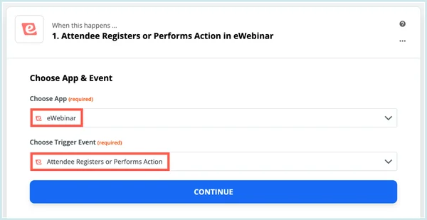 Screenshot 5 for How can I use Zapier to integrate eWebinar with other products?
