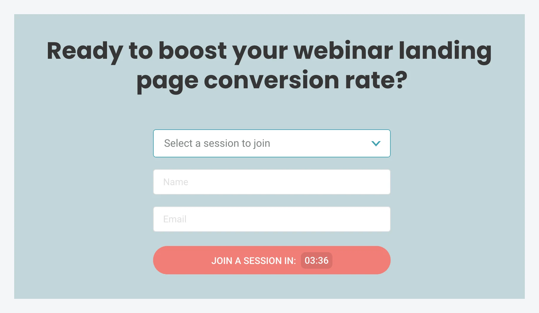 Embed form with countdown timer