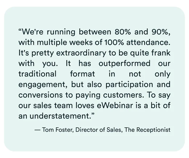 Tom Foster - The Receptionist, long quote