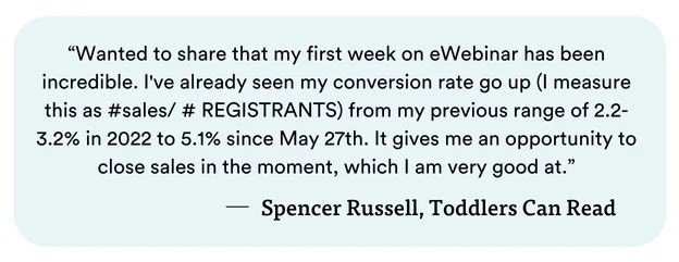 eWebinar has been incredible - Spencer Russell of Toddlers Can Read
