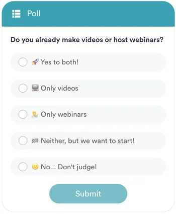 Poll from eWebinar demo