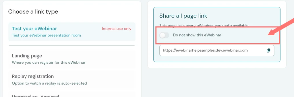 Share all page Do not show this eWebinar toggle
