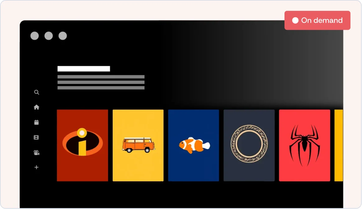 Animated streaming mockup representing the birth of streaming in 2007