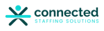 Connected Staffing Solutions logo with stylized figure.