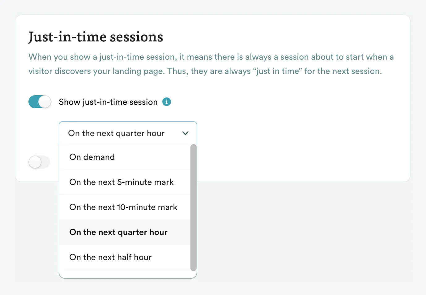 just-in-time dropdown