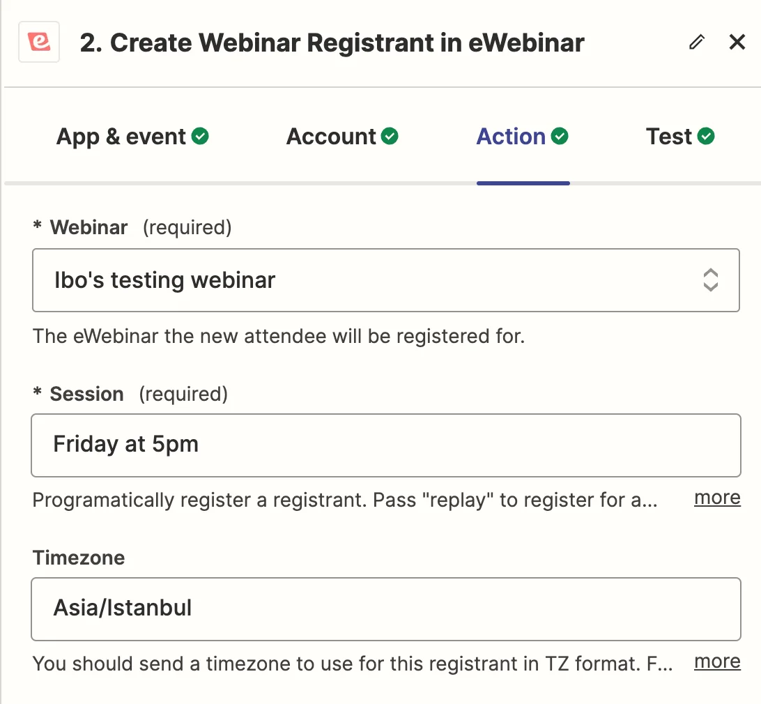 Auto-registration via Zapier