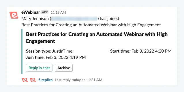Screenshot 11 for How does chat work in eWebinar? + Chat FAQ
