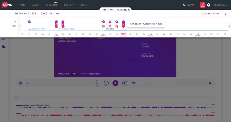 Gong software timeline editor