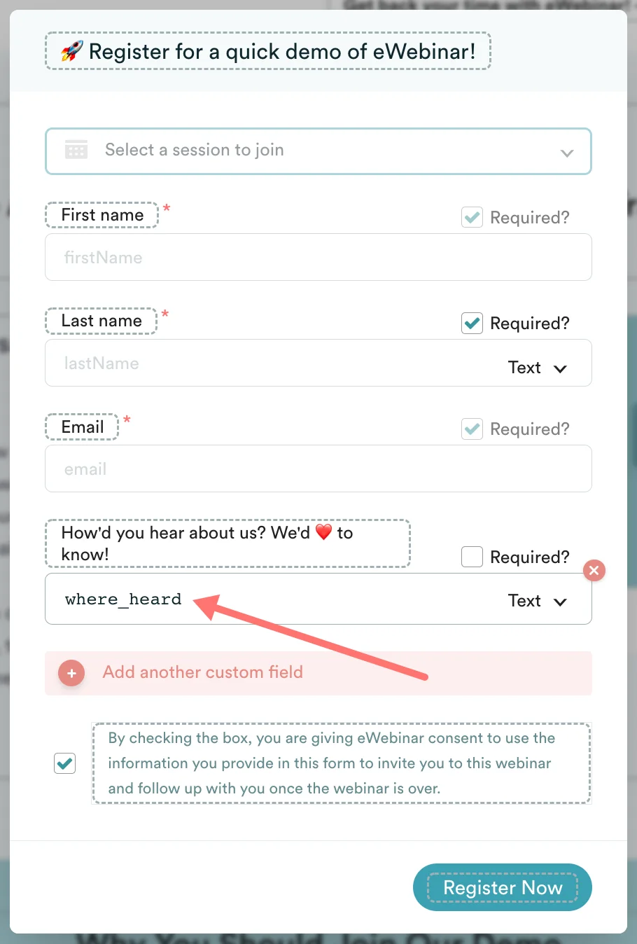 Screenshot 3 for How do I map and send properties (registrant data) from eWebinar to my CRM to use in email drip campaigns and automate workflows?