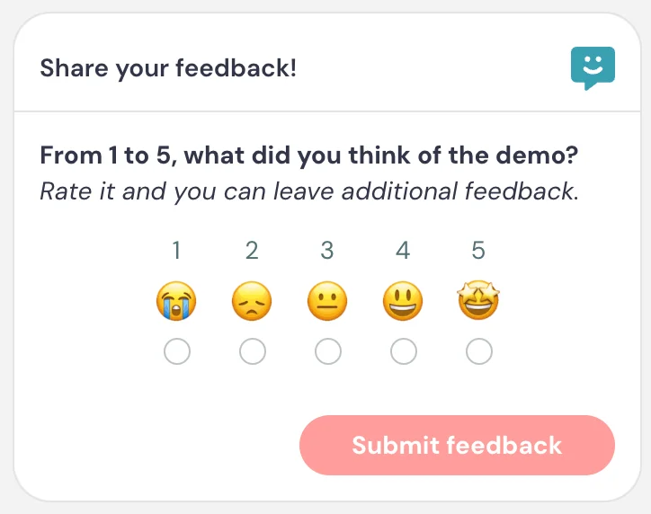 Share your feedback interaction