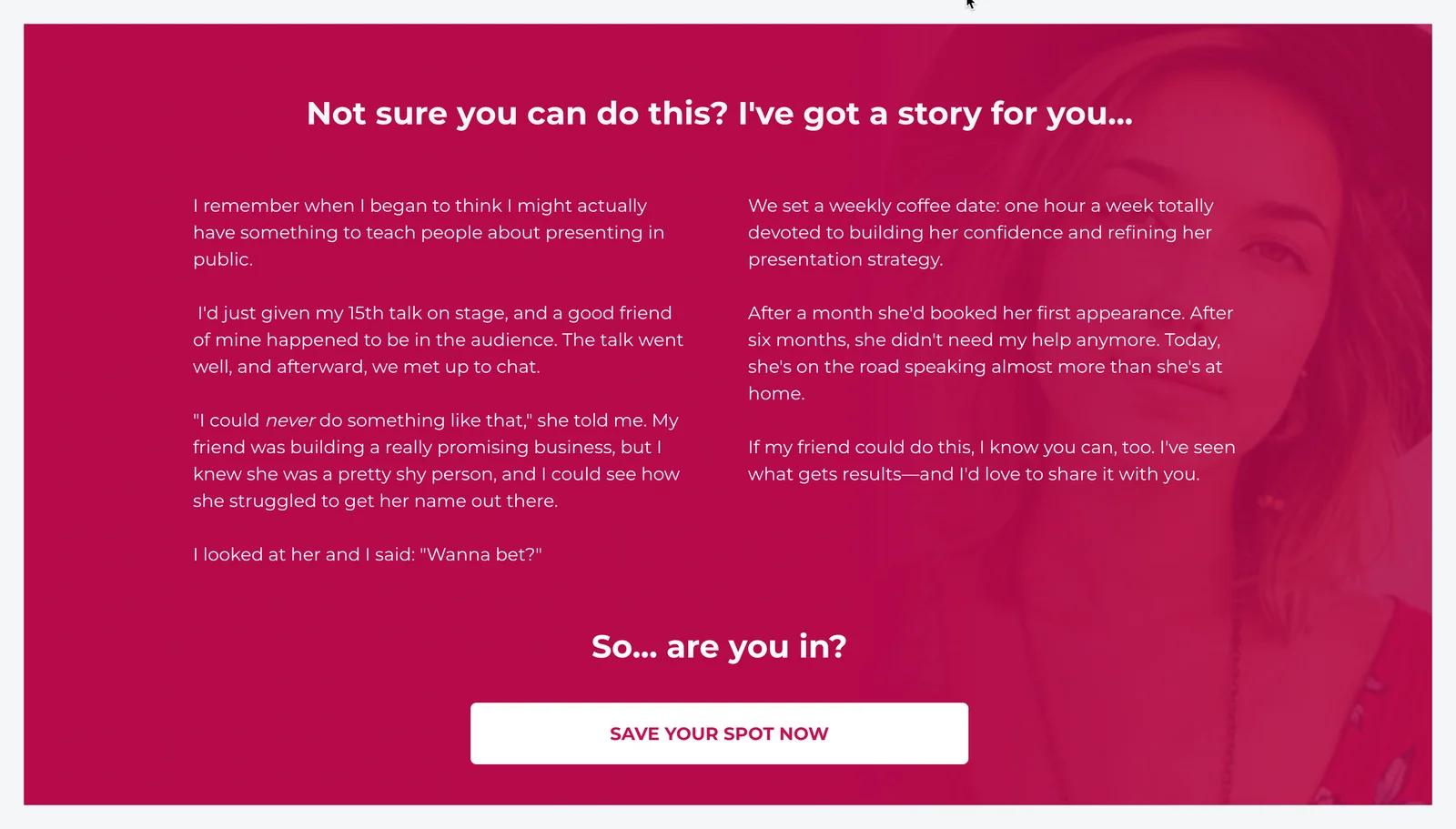 landing page host story
