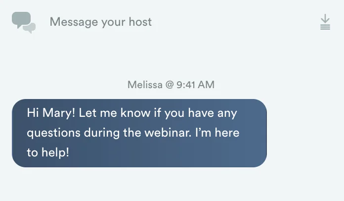 Screenshot 1 for How does chat work in eWebinar? + Chat FAQ