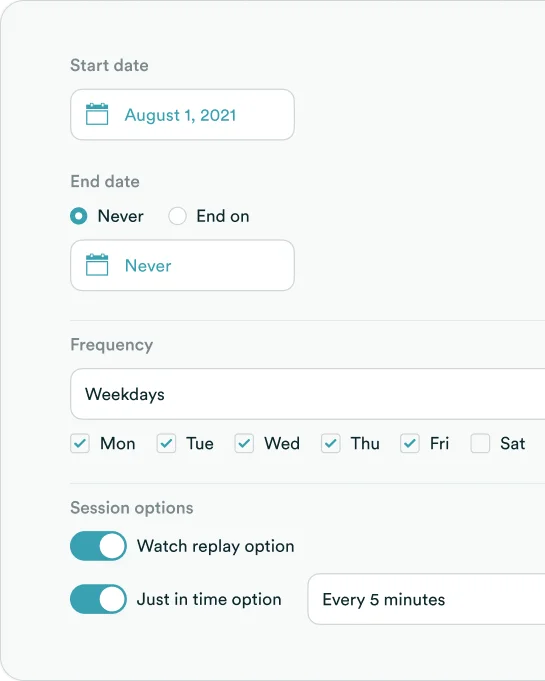 eWebinar scheduling featurs
