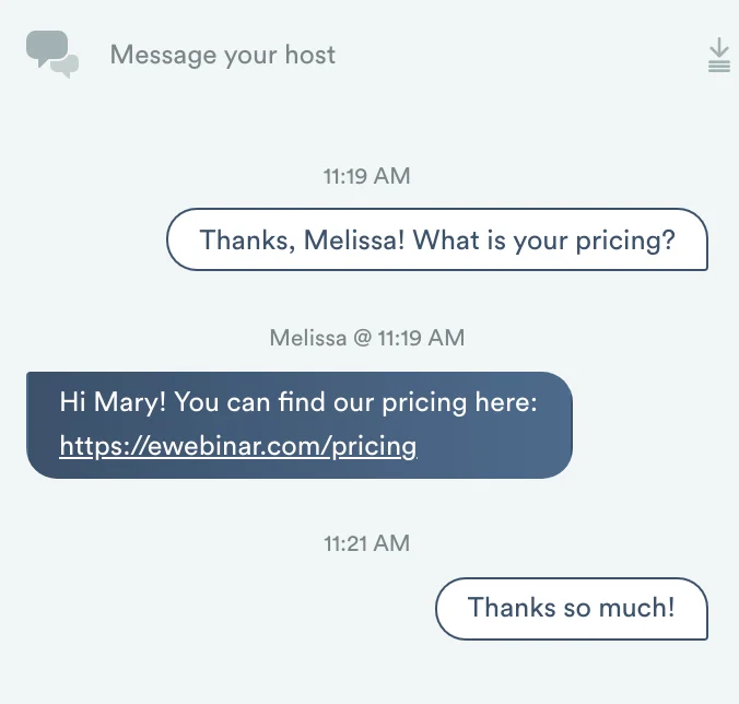 Screenshot 3 for How does chat work in eWebinar? + Chat FAQ