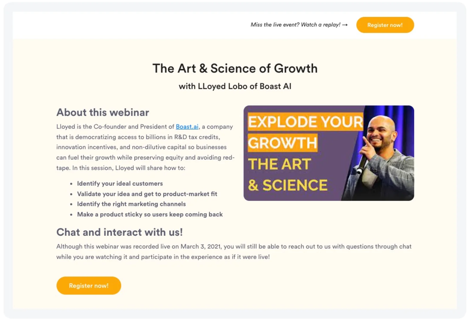 webinar replay landing page