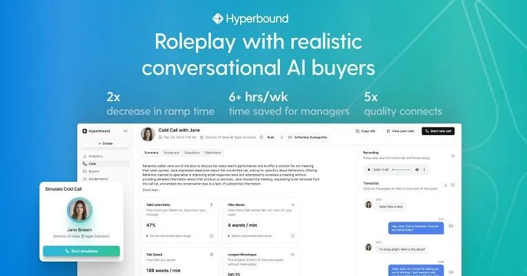 Hyperbound Main page AI buyers software