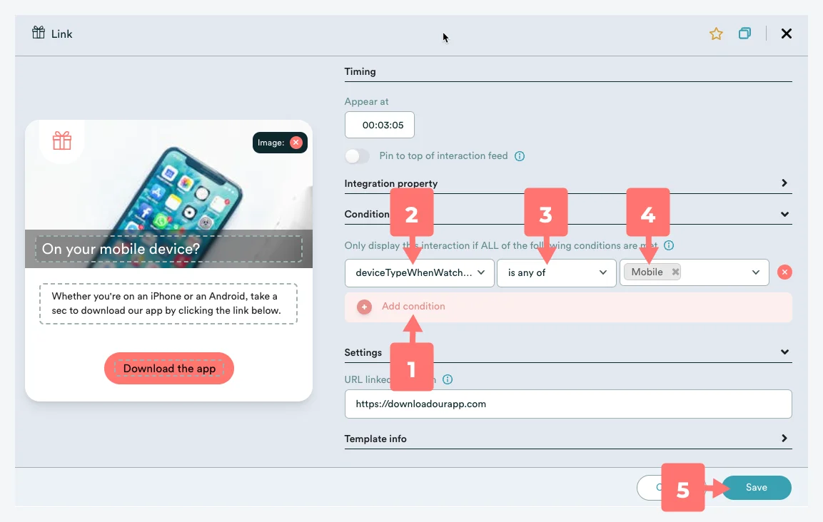 Screenshot 9 for What is conditional display logic and how do I set it up for the interactions in my eWebinar?
